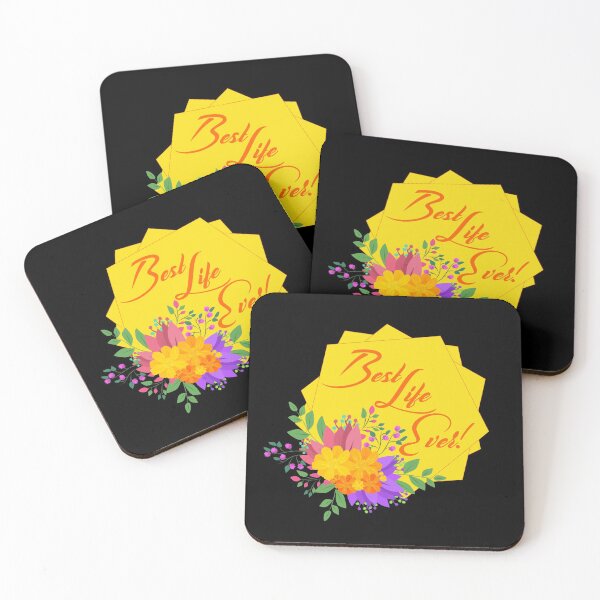 Item preview, Best Life Ever - Floral Black Background designed and sold by Yesido.