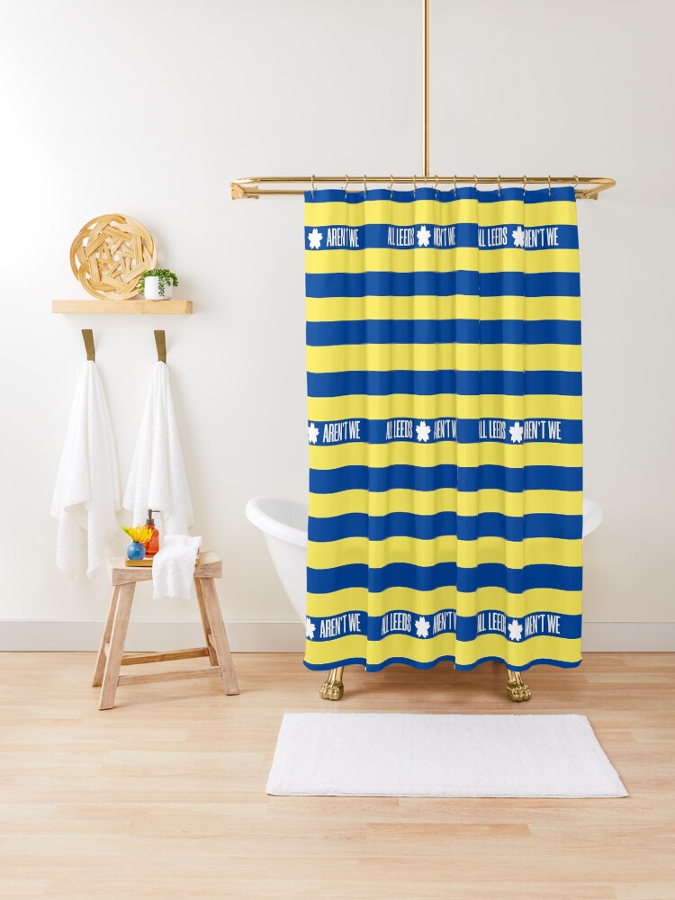 Blue and yellow shower curtain sales