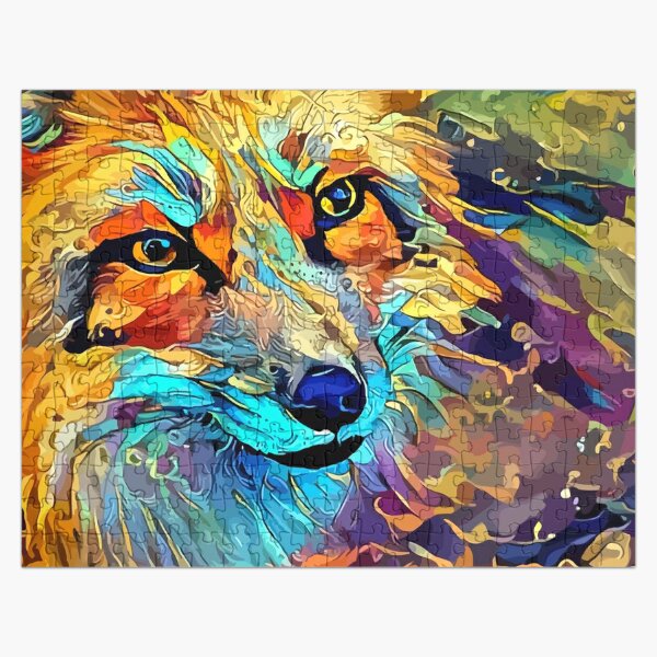 Colorful Abstract Fox Art Jigsaw Puzzle