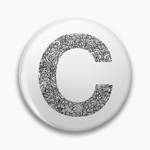 Item preview, Letter C | Monogram | Initial | Floral | Black and White designed and sold by hayleylauren.