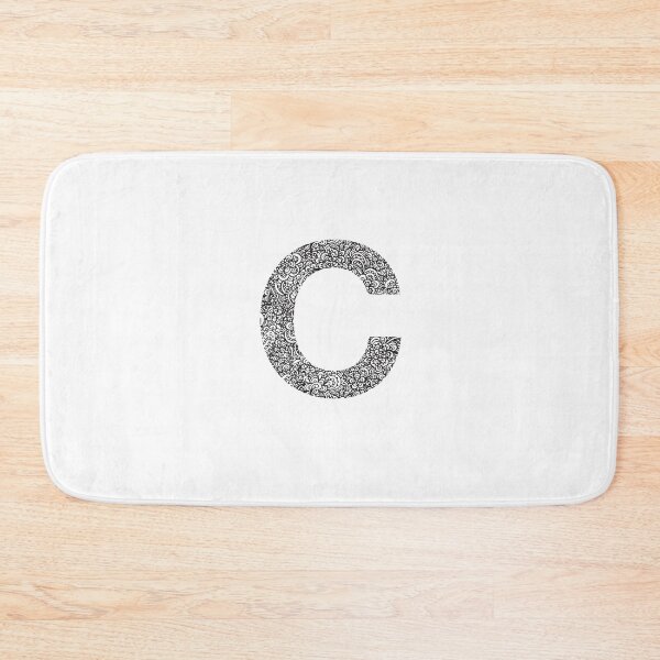 Item preview, Letter C | Monogram | Initial | Floral | Black and White designed and sold by hayleylauren.