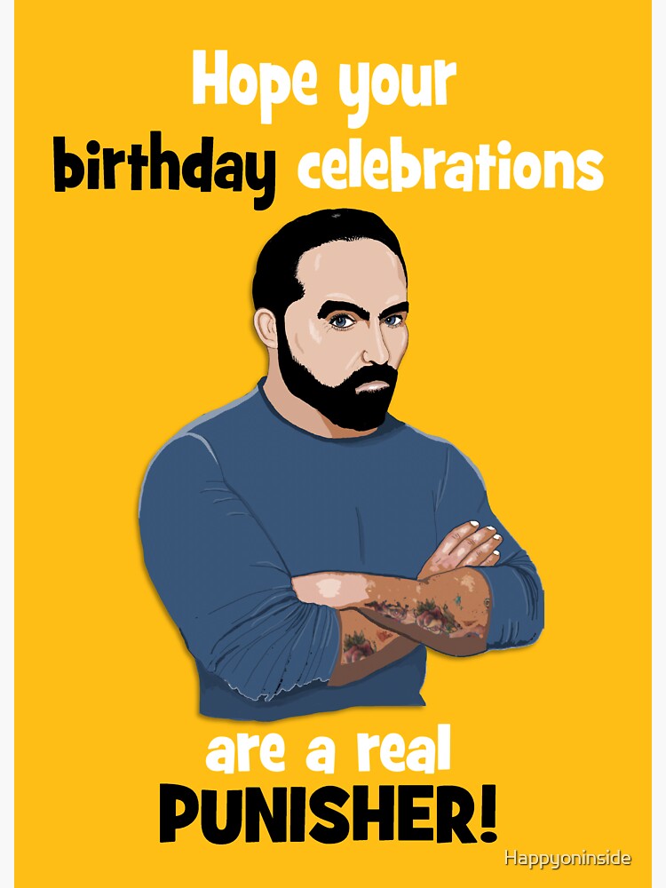 “Punisher birthday!” Sticker by Happyoninside | Redbubble