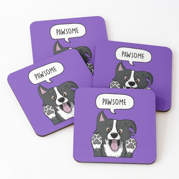 Item preview, Pawsome - Cute Border Collie Dog Cartoon Pun designed and sold by LEFDDesigns.
