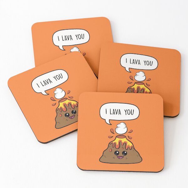 Item preview, I Lava You - Volcano Cute Cartoon Love Pun designed and sold by LEFDDesigns.