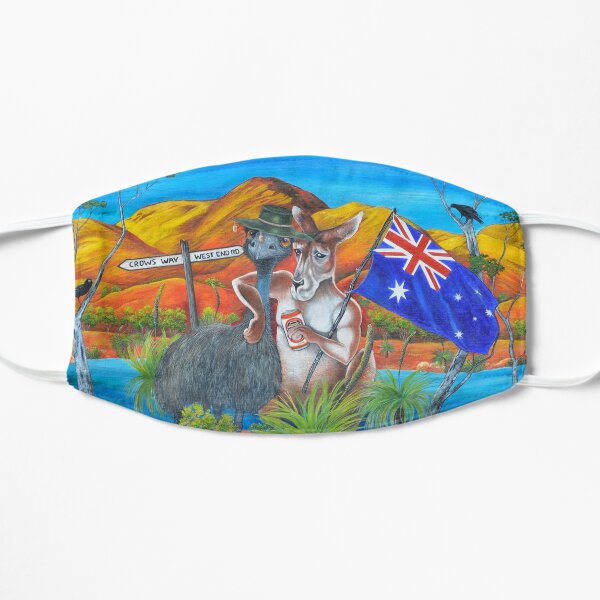'Flinders Ranges Dinkum Mates Bush Bash' Flat Mask