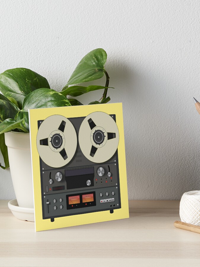 Vintage Reel to Reel Tape Recorder Art Board Print for Sale by