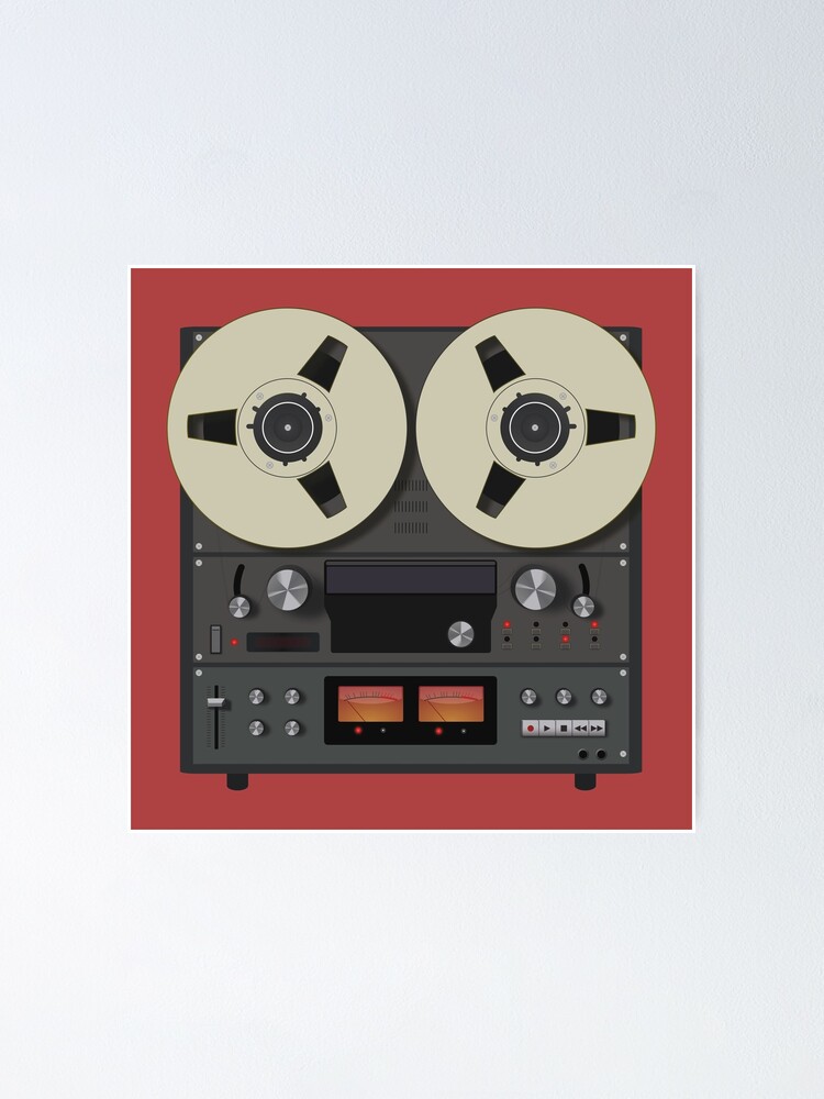 Vintage Reel to Reel Tape Recorder Poster for Sale by kripikalkrisp