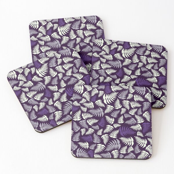 Item preview, Fern Fronds in Silver and Purple designed and sold by Kiwidom.