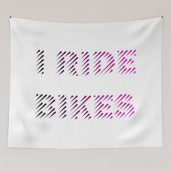 Item preview, I Ride Bikes Black Pink Line Art designed and sold by RabeDesigns.