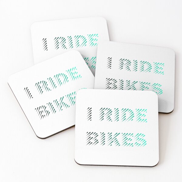 Item preview, I Ride Bikes Black Turquoise Line Art designed and sold by RabeDesigns.