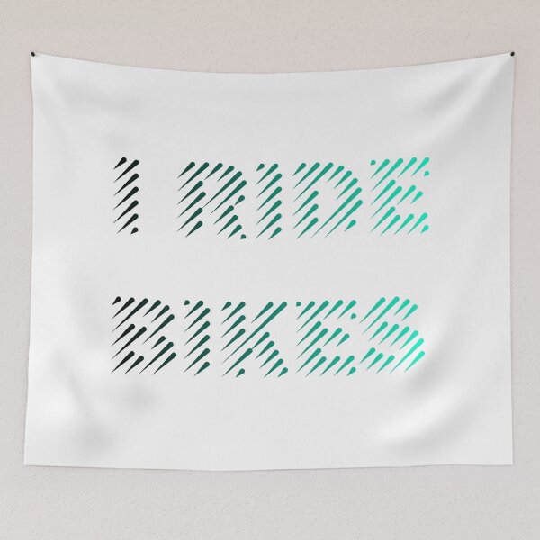 Item preview, I Ride Bikes Black Turquoise Line Art designed and sold by RabeDesigns.