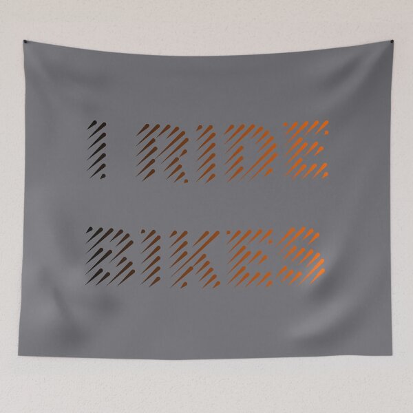 Item preview, I Ride Bikes Black Orange Line Art designed and sold by RabeDesigns.