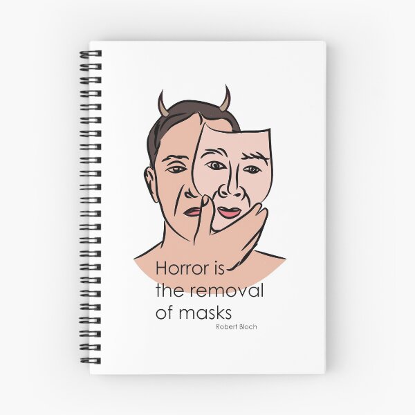 Item preview, man under face mask | Robert Bloch quotation Horror is the removal of masks  designed and sold by KARTICK DUTTA.