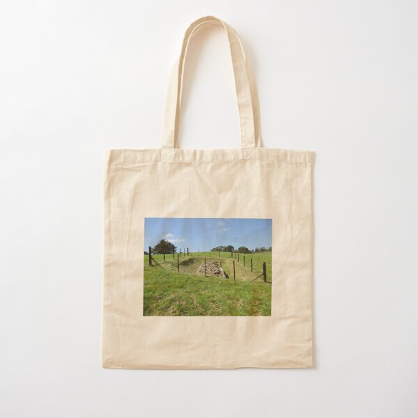 Merch #100 -- Fenced Off Rock Remains (Hadrian's Wall) Cotton Tote Bag