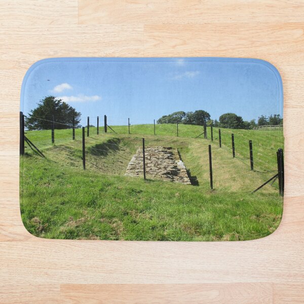 Merch #100 -- Fenced Off Rock Remains (Hadrian's Wall) Bath Mat