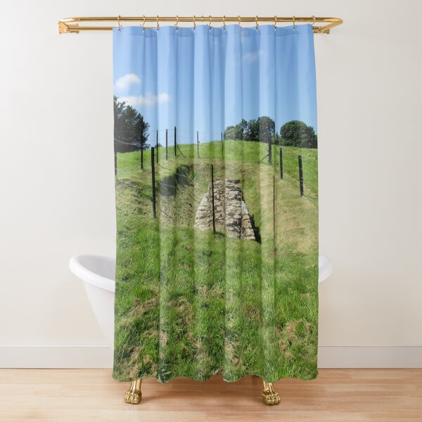 Merch #100 -- Fenced Off Rock Remains (Hadrian's Wall) Shower Curtain