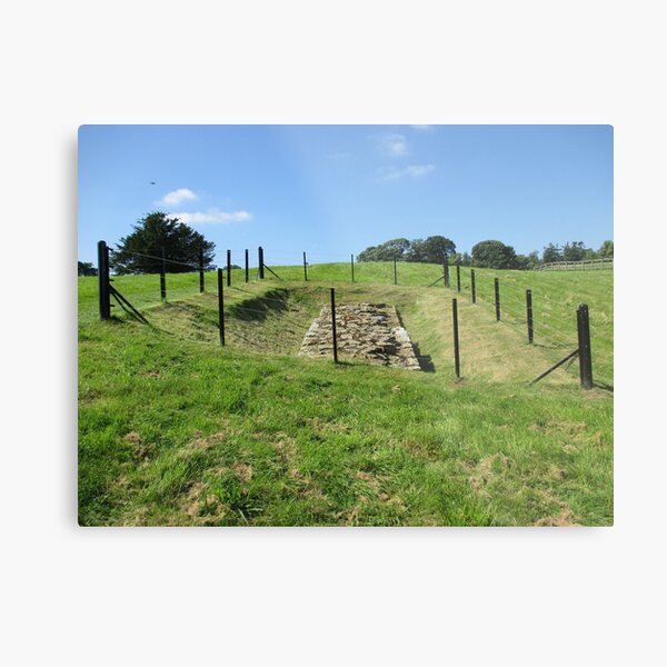 Merch #100 -- Fenced Off Rock Remains (Hadrian's Wall) Metal Print