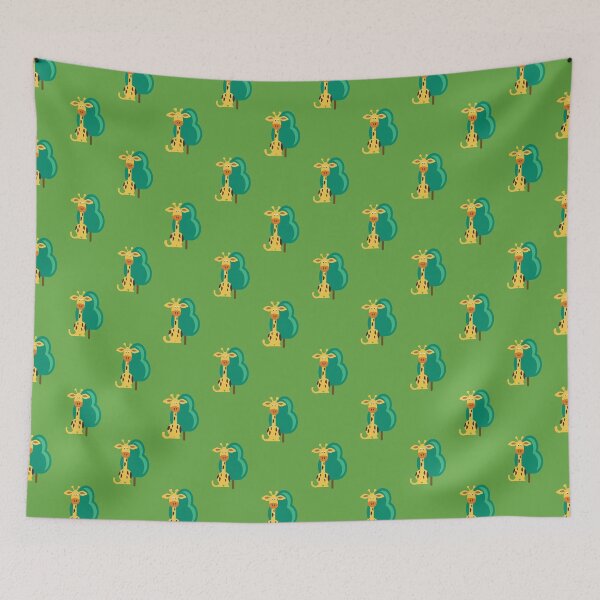 Item preview, giraffe with tree green background pattern designed and sold by abhishekarts.