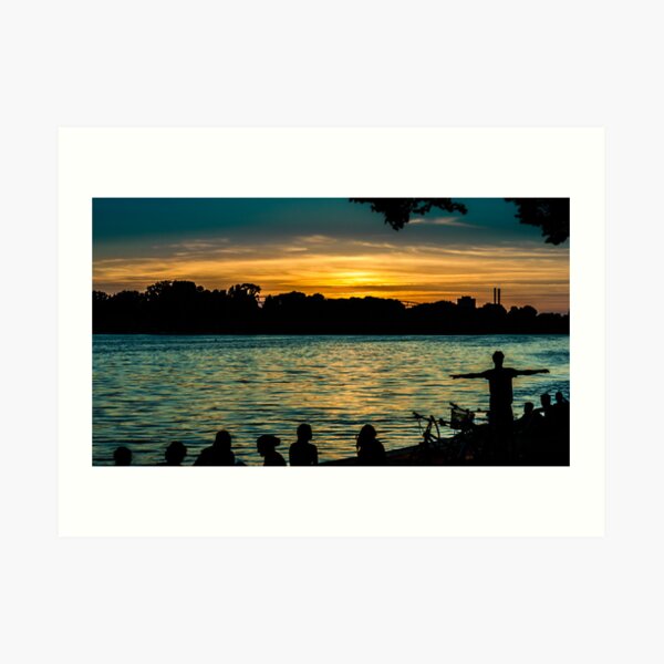 sunset at maschsee Art Print