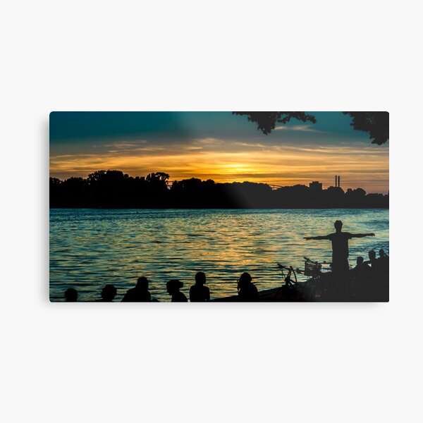 sunset at maschsee Metal Print