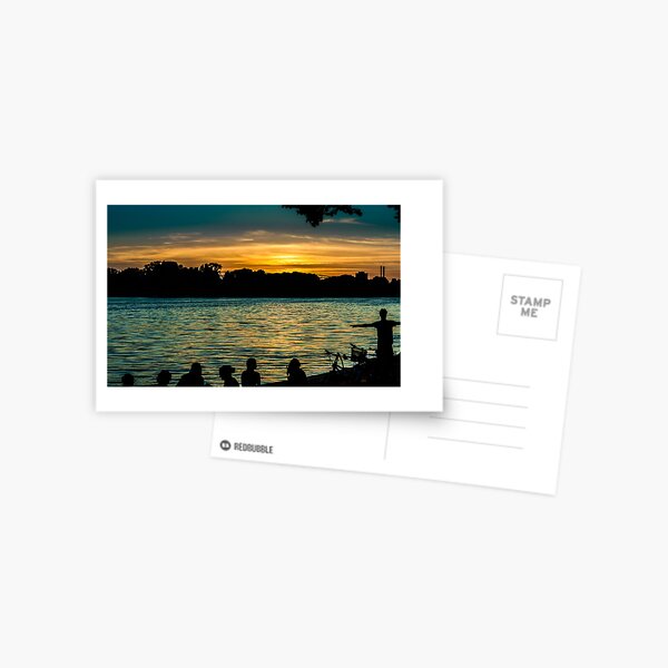 sunset at maschsee Postcard