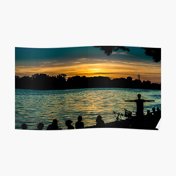 sunset at maschsee Poster