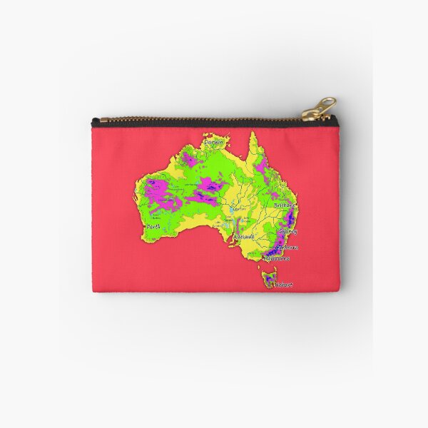 Item preview, Australia physical map topographic map of Australia bright colors Capitals and Major cities  designed and sold by mashmosh.