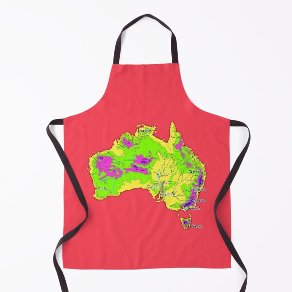 Item preview, Australia physical map topographic map of Australia bright colors Capitals and Major cities designed and sold by mashmosh.