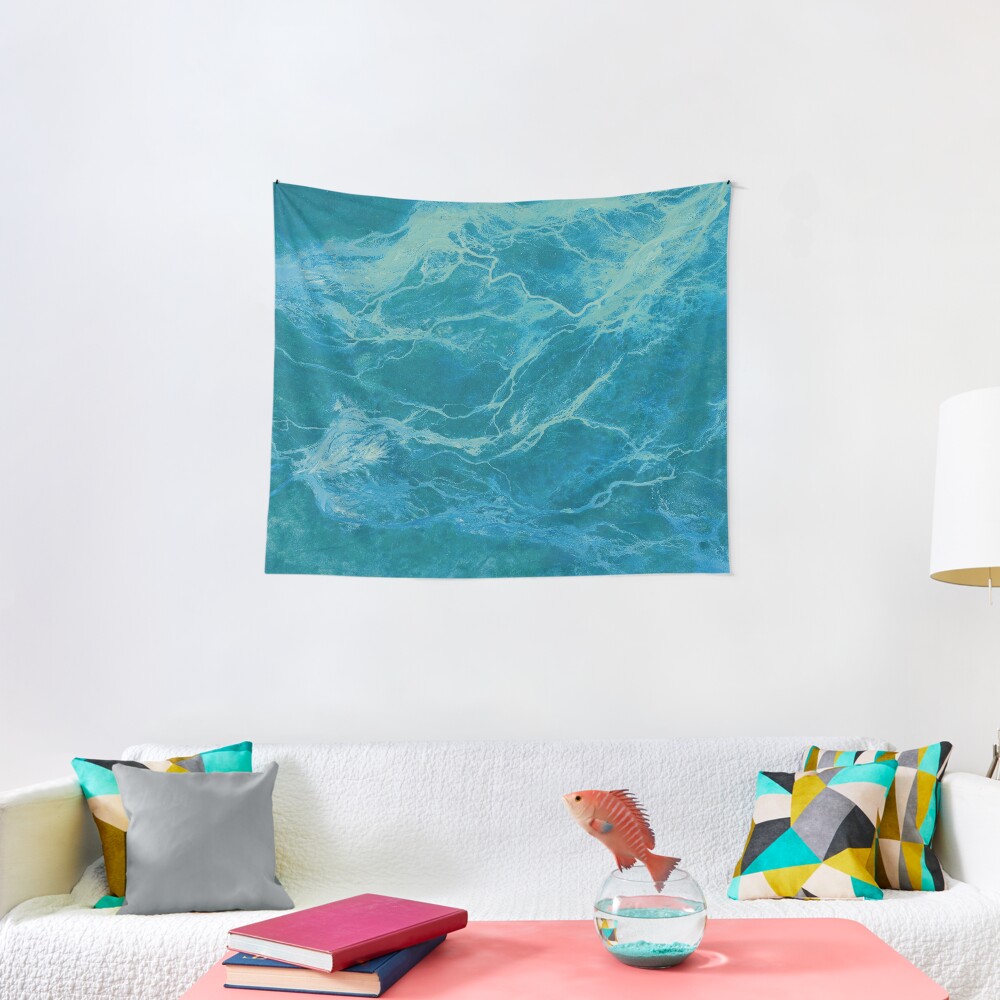 Texture blue landscape pattern Tapestry