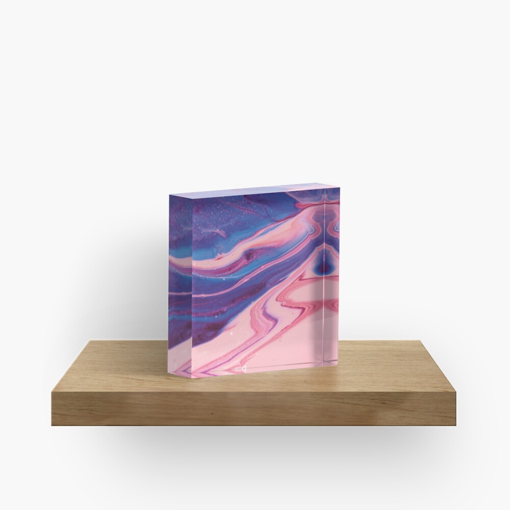 Texture pink and blue paint pattern Acrylic Block