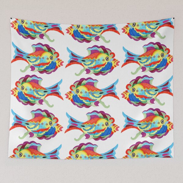 Item preview, Watercolor Fish White designed and sold by Sharon Schwalbe.