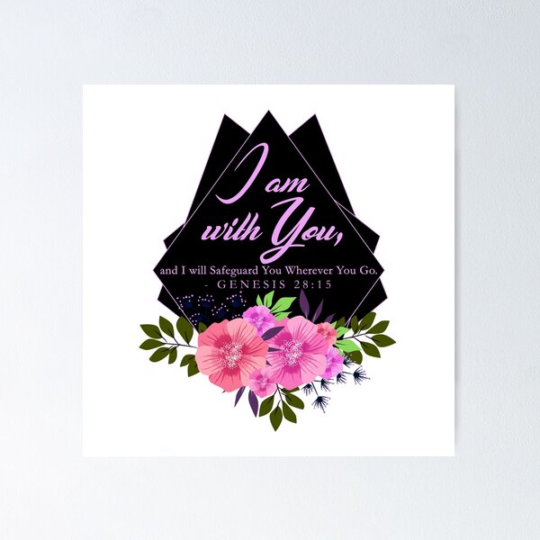 Artikelvorschau, Ich bin bei dir - Floral Design Black BG entworfen und verkauft von Yesido.