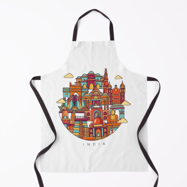 Item preview, India colorful skyline. Travel and tourism illustration with famous designed and sold by LisaKolbasa.