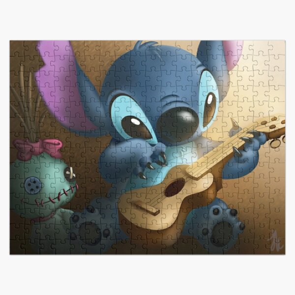 Stitch-Guitar Jigsaw Puzzle for Sale by cloud lee