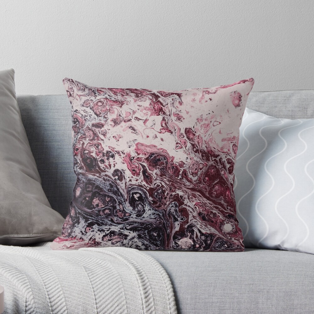 Texture bordeaux marble structure Throw Pillow
