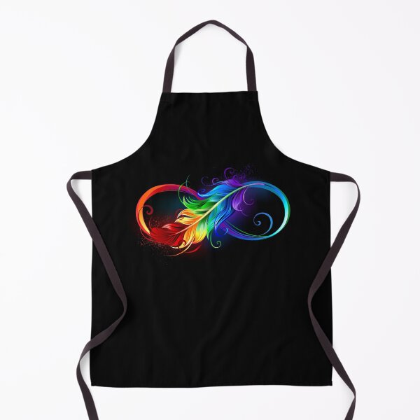 Item preview, Infinity with rainbow feather on black background designed and sold by Blackmoon9.