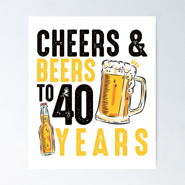 Funny 40 Year Old Beer Drinking Gag Gift, 40th Birthday - Beer Drinkin  Apparel And Gifts - Sticker