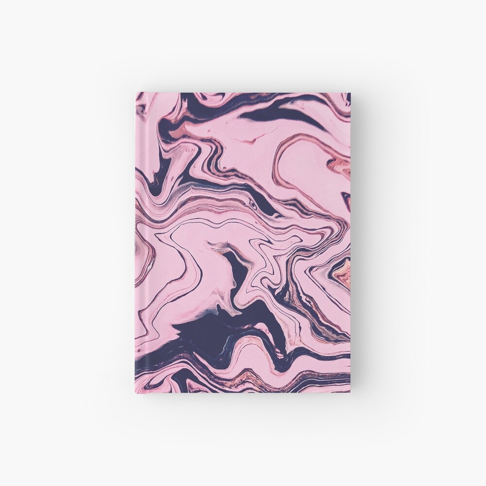 Texture pink marble paint structure Hardcover Journal