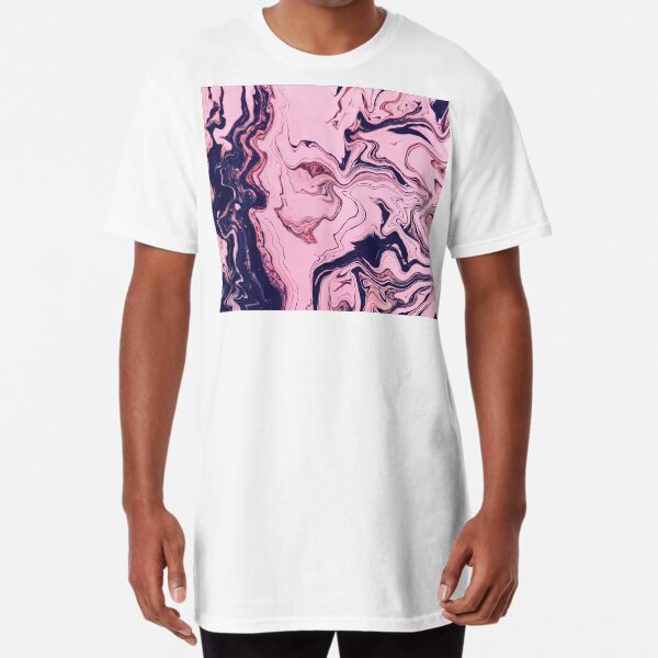 Texture pink marble paint structure Long T-Shirt