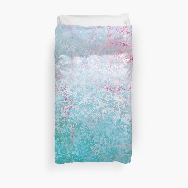 Texture pink and green colored concreet Duvet Cover