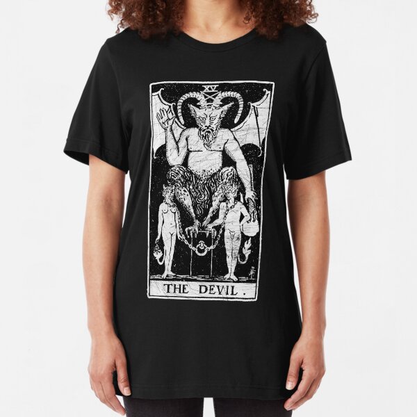 The Devil Tarot Card - Major Arcana - fortune telling - occult Slim Fit T-Shirt