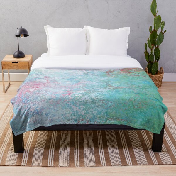 Texture green colored concreet Throw Blanket