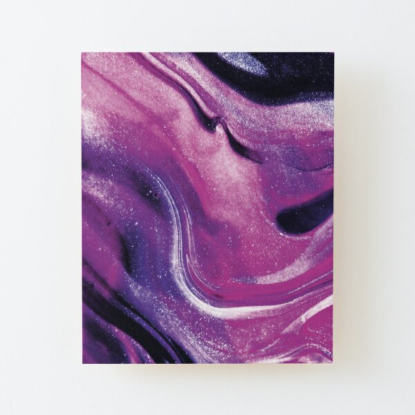 Texture purple marbled paint Wood Mounted Print