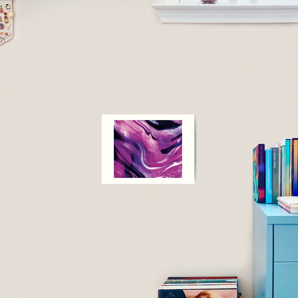 Texture purple marbled paint Art Print
