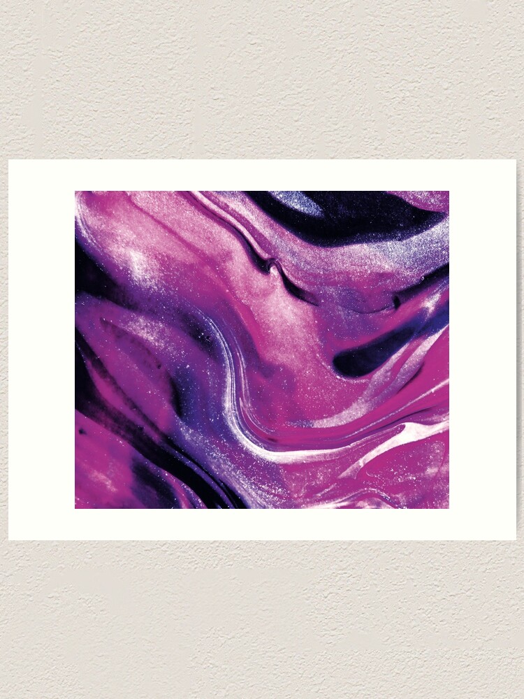 Alternate view of Texture purple marbled paint Art Print