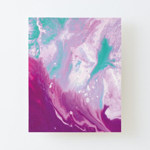Texture purple and green marbled paint Canvas Mounted Print