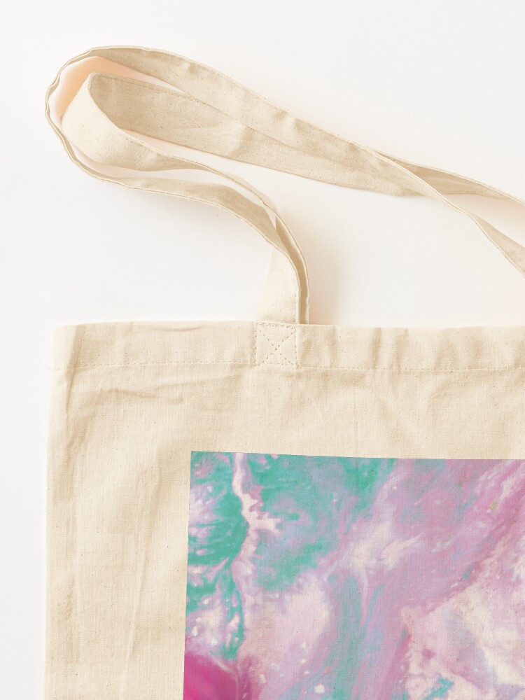 Alternate view of Texture purple and green marbled paint Tote Bag