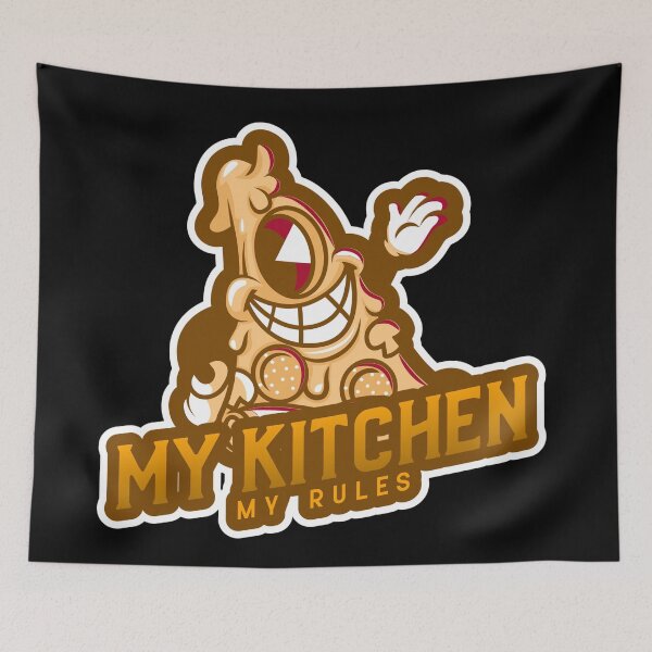 Item preview, One Eyed Pizza Monster Cartoon Kitchen designed and sold by javes93.