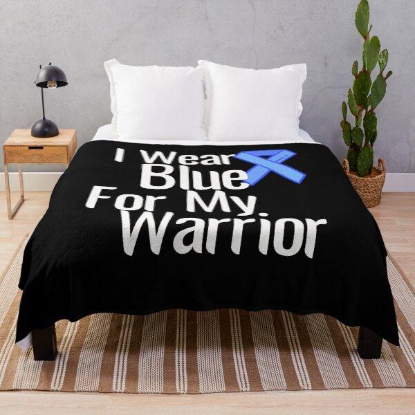 Item preview, I Wear Blue For My Warrior Colon Cancer Awareness Blue Ribbon Gift designed and sold by Akmloza.
