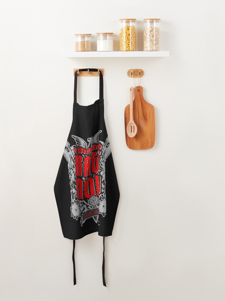 Alternate view of I Would Like To Rage Now Barbarian RPG Gamer D20 Dice Apron